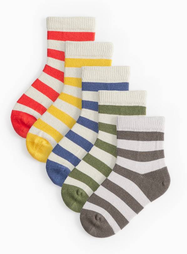 Stripe Ankle Socks 5 Pack 3-5.5